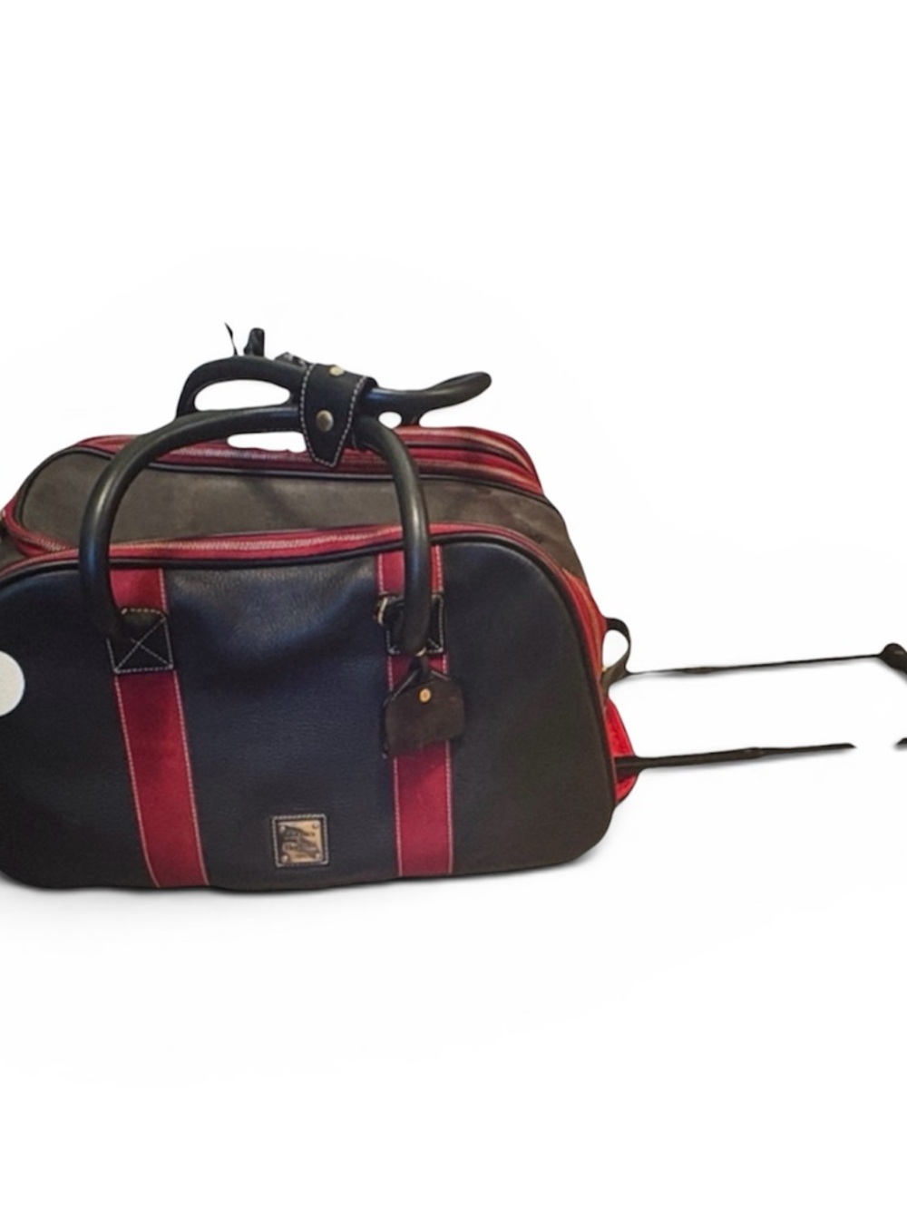 Dooney & Bourke Black & Red  leather rolling Duffel